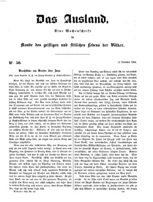 Das Ausland Freitag 15. Dezember 1854