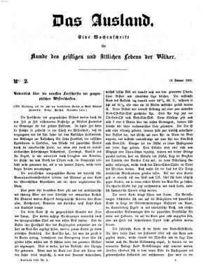 Das Ausland Freitag 12. Januar 1855