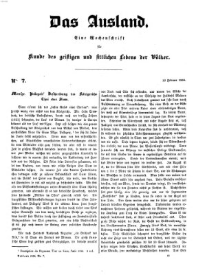 Das Ausland Freitag 16. Februar 1855