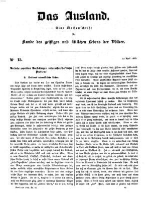 Das Ausland Freitag 13. April 1855