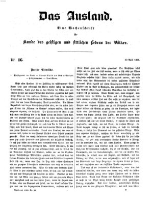 Das Ausland Freitag 20. April 1855