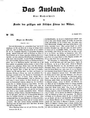 Das Ausland Freitag 15. Juni 1855