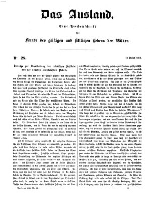 Das Ausland Freitag 13. Juli 1855