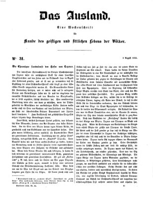 Das Ausland Freitag 3. August 1855