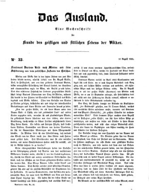 Das Ausland Freitag 10. August 1855