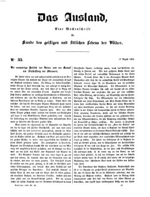 Das Ausland Freitag 17. August 1855