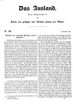 Das Ausland Freitag 16. November 1855