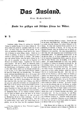 Das Ausland Freitag 15. Februar 1856