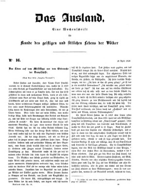 Das Ausland Freitag 18. April 1856