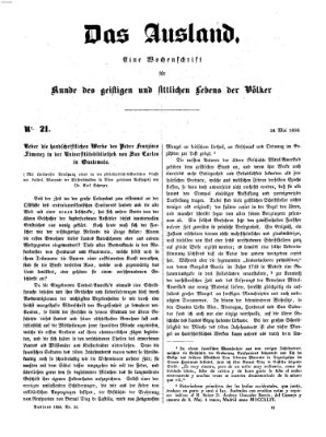 Das Ausland Samstag 24. Mai 1856