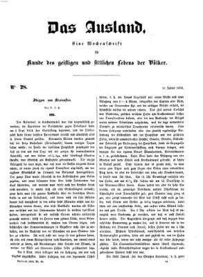 Das Ausland Freitag 11. Juli 1856