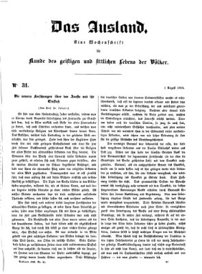 Das Ausland Freitag 1. August 1856