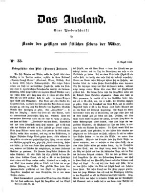 Das Ausland Freitag 15. August 1856