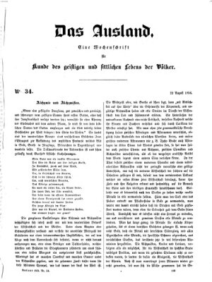 Das Ausland Freitag 22. August 1856