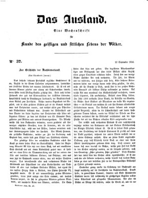 Das Ausland Freitag 12. September 1856