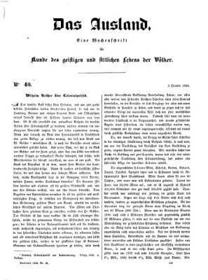 Das Ausland Freitag 3. Oktober 1856