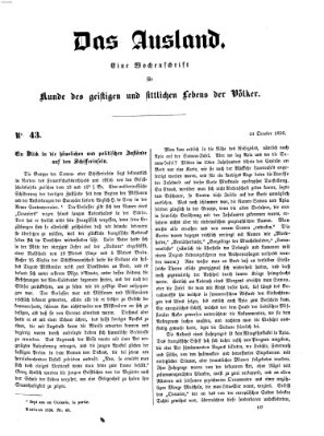 Das Ausland Freitag 24. Oktober 1856