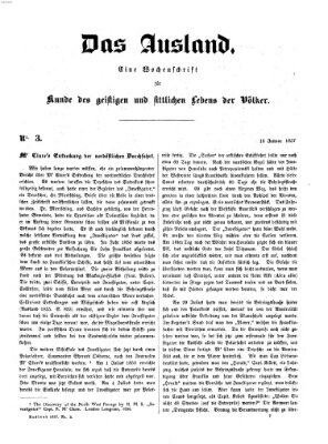 Das Ausland Freitag 16. Januar 1857