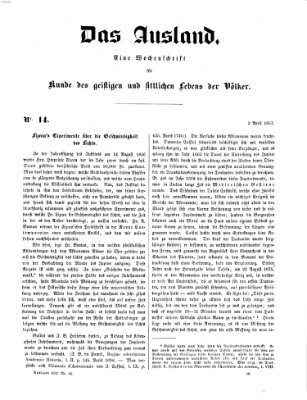 Das Ausland Freitag 3. April 1857