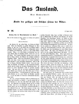 Das Ausland Freitag 17. April 1857