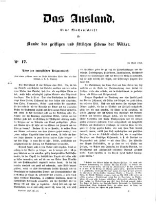 Das Ausland Freitag 24. April 1857