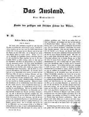 Das Ausland Samstag 2. Mai 1857