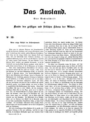 Das Ausland Freitag 7. August 1857