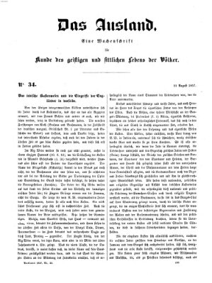 Das Ausland Freitag 21. August 1857