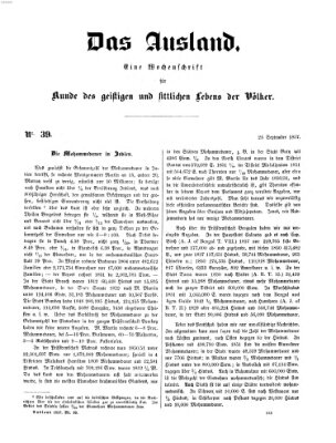 Das Ausland Freitag 25. September 1857