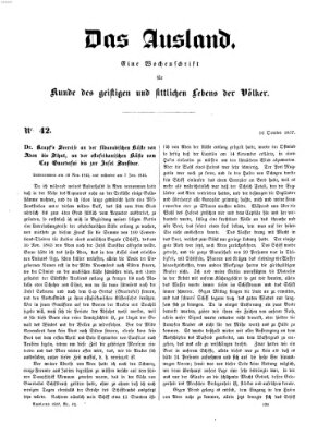 Das Ausland Freitag 16. Oktober 1857