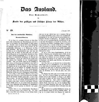 Das Ausland Freitag 4. Dezember 1857