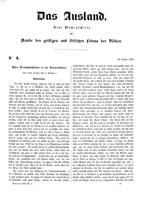 Das Ausland Freitag 22. Januar 1858