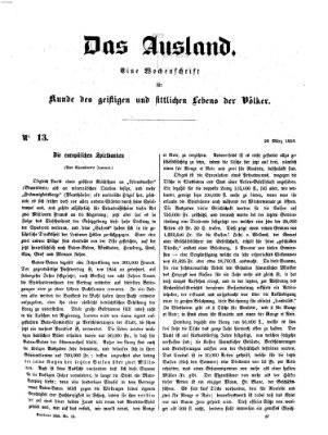 Das Ausland Freitag 26. März 1858