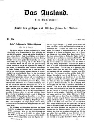 Das Ausland Freitag 9. April 1858