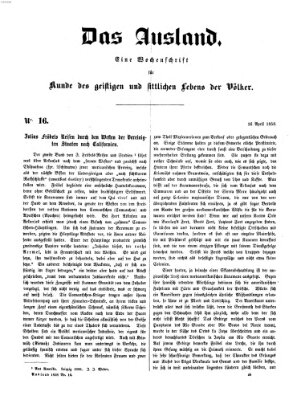 Das Ausland Freitag 16. April 1858