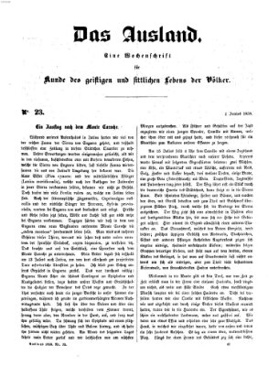 Das Ausland Freitag 4. Juni 1858