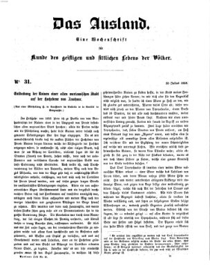 Das Ausland Freitag 30. Juli 1858