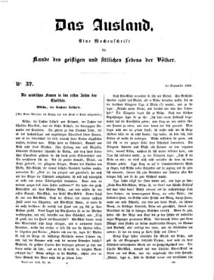 Das Ausland Freitag 10. September 1858