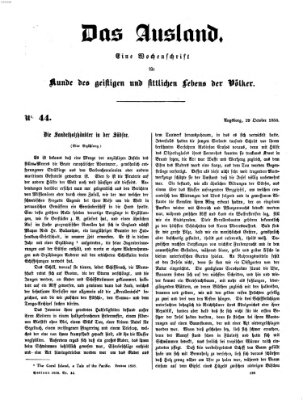 Das Ausland Freitag 29. Oktober 1858