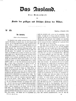 Das Ausland Freitag 5. November 1858