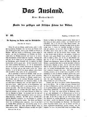 Das Ausland Freitag 12. November 1858