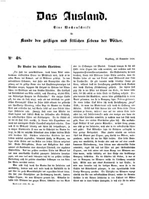 Das Ausland Freitag 26. November 1858