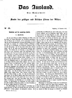 Das Ausland Freitag 17. Dezember 1858