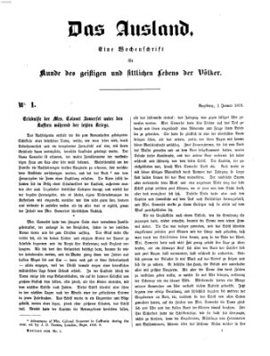 Das Ausland Samstag 1. Januar 1859