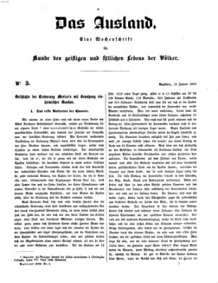 Das Ausland Samstag 15. Januar 1859