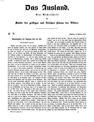 Das Ausland Samstag 12. Februar 1859