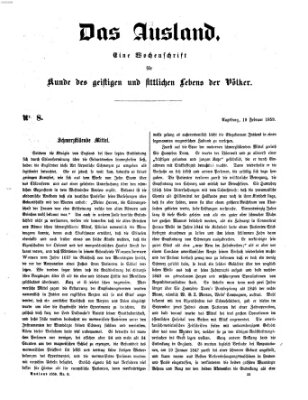 Das Ausland Samstag 19. Februar 1859