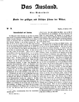 Das Ausland Samstag 26. Februar 1859