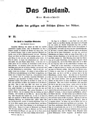 Das Ausland Samstag 12. März 1859