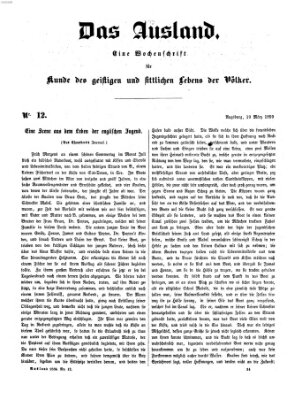 Das Ausland Samstag 19. März 1859